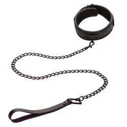 Calexotics - Nocturnal Collier Et Laisse En Cuir Réglable Noir